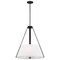 Nuvo Brewster 3-Light Pendant, Black, Faux Leather Wrapped Straps, White Textile Shade 60/7696 - alternate 1